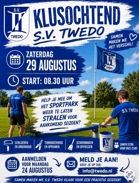 Samen maken we S.V. Twedo klaar voor een prachtig seizoen!
