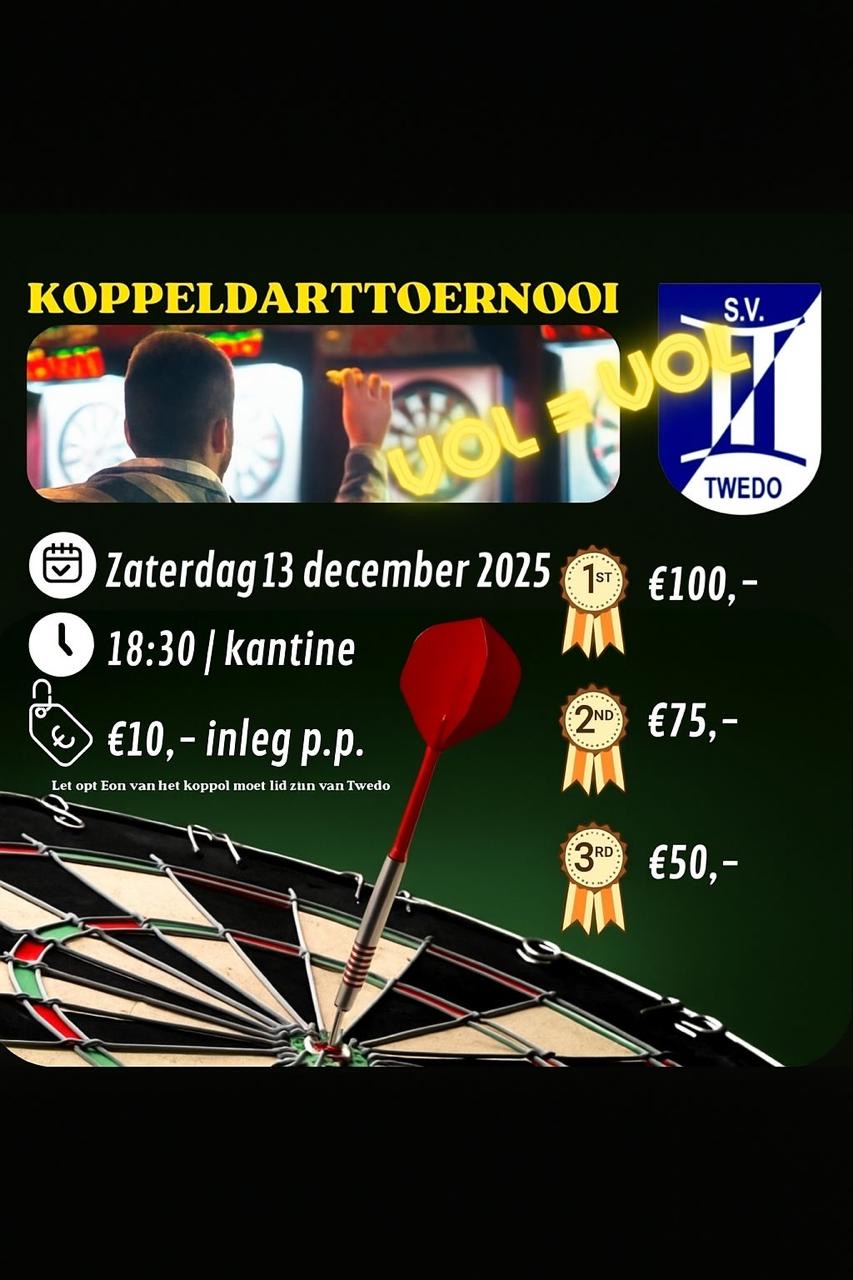 🎯 Koppeldarttoernooi bij S.V. Twedo! 🎯